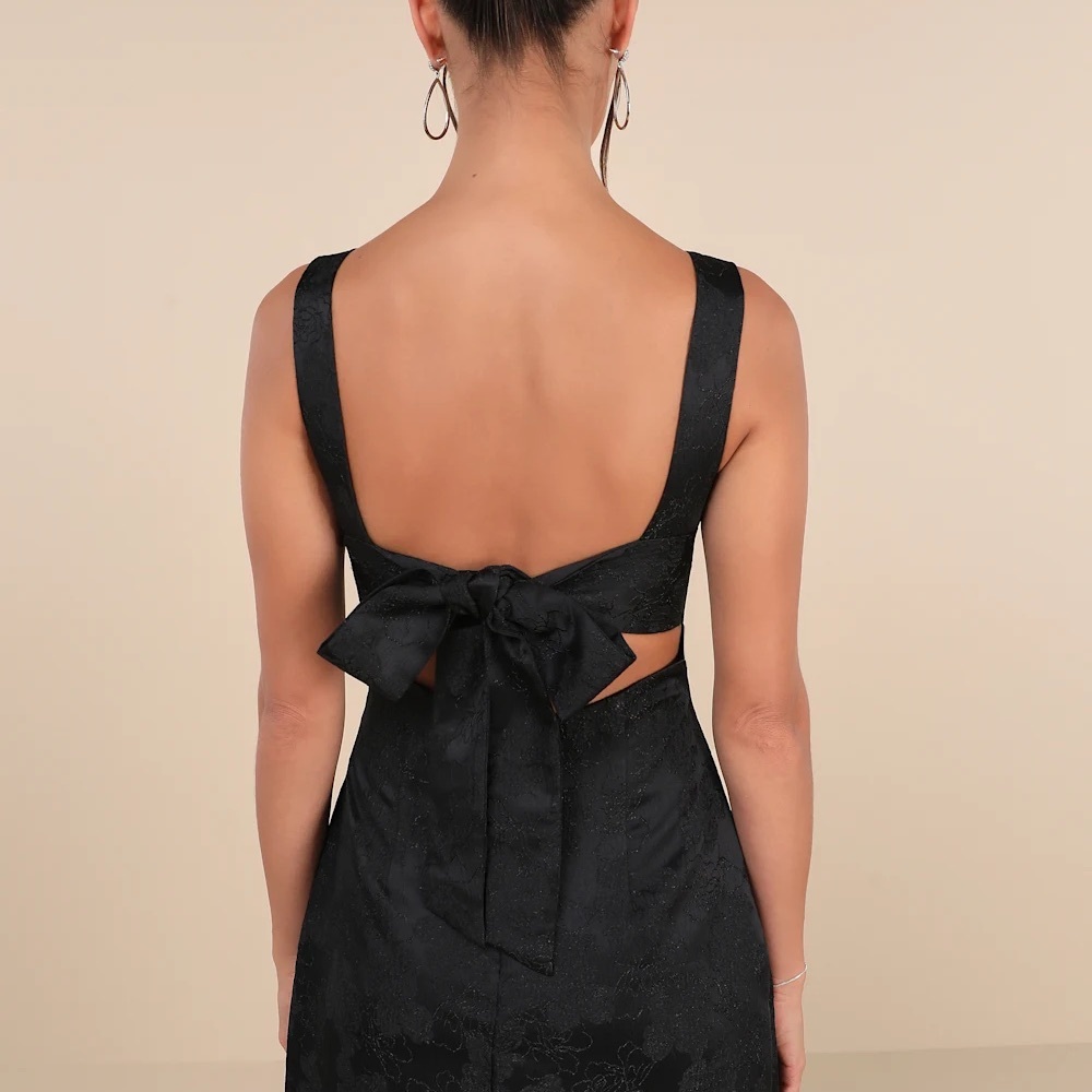 Lulu's Black Square-Neck Mini Dress - Size Large - Picture 2 of 11